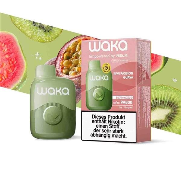 Buy Now Waka Kiwi Passion Guava 600 Puffs Disposables Best Vape Shop In Canada – Smoke2Snack