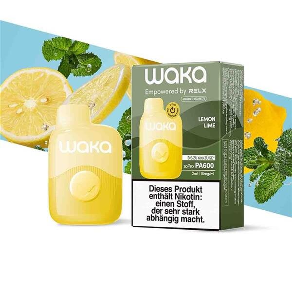 Buy Now Waka Lemon Lime 600 Puffs Disposables Best Vape Shop In Canada – Smoke2Snack