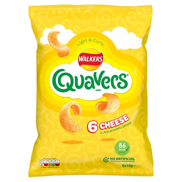 Walkers Quavers 6 cheese flavour potato snacks 6*16g