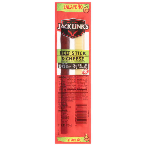 Jack Links Beef Sticks& Cheese Jalapeno Flavour 34g