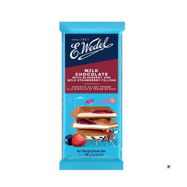 E Wedel Milk Chocolate With Blueberry & Wold Strawberry ( 100 g)