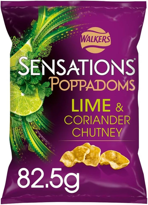 walkers Sensations Poppadoms Lime & Coriander Chutney 82.5g