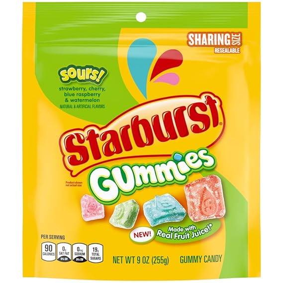 Starburst Sours (Strawberry, Cherry,Blue Raspberry,Watermelon) 141gm