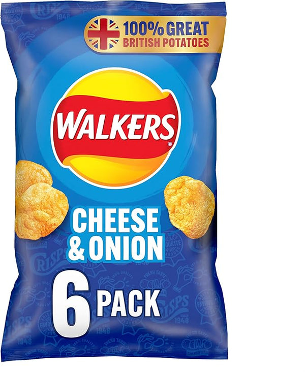 Walkers Cheese and Onion 6*25g Pack