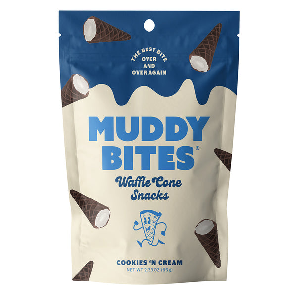Muddy Bites waffle cone snacks Cookie 'N' Cream