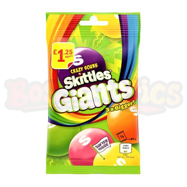 skittles giants crazy sours 100g