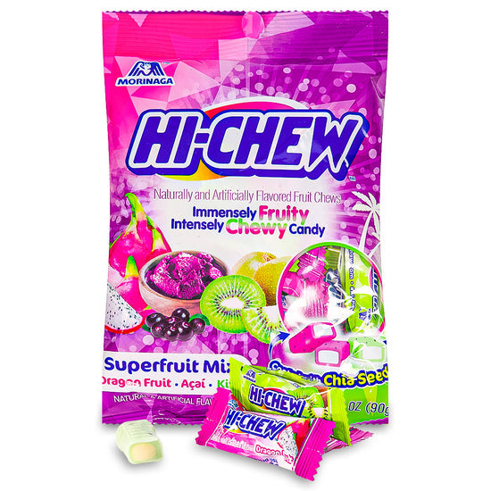Hi-Chew Immensely Fuity Intensely Chewy Candy Dradon fruit,Acai,kiwi