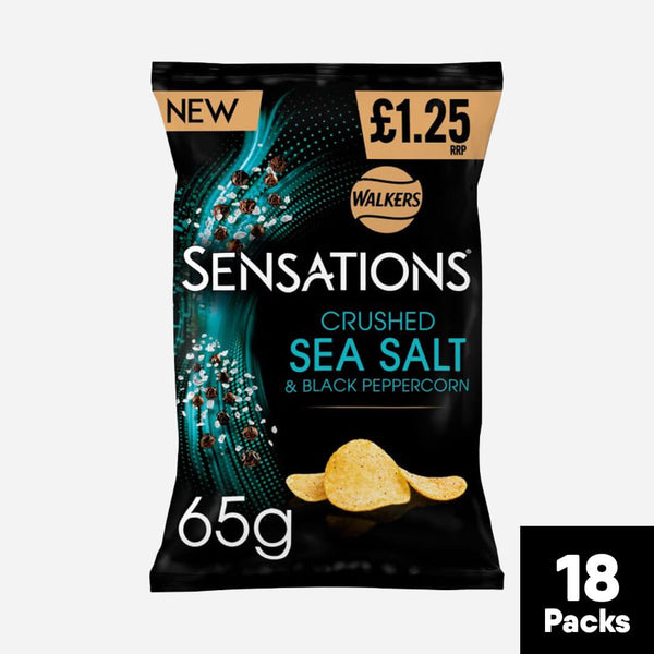 Walkers Sensation Crushed Sea Salt & Black Peppercorn 65g