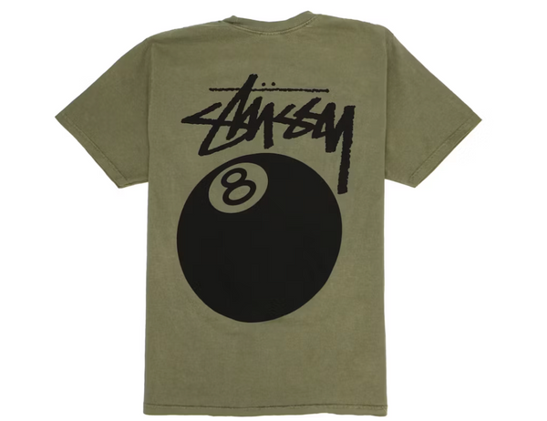 Stussy Tee 8 ball Pigment Dye Olive