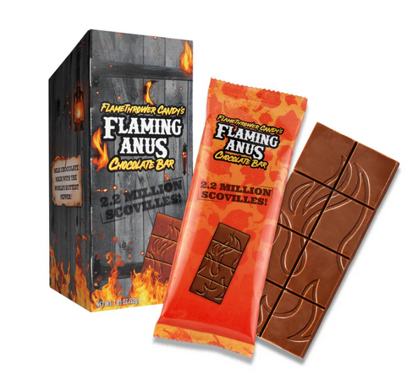 Flamethrower Candy's  Flaming Anus Chocolate Bar 52g