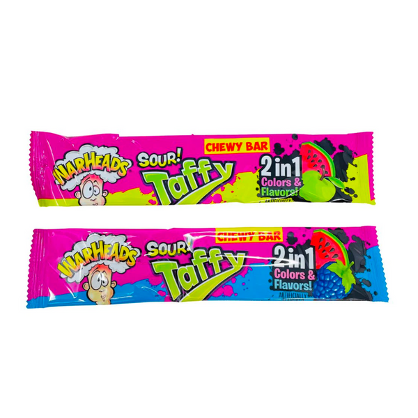 Warheads Sour Taffy 2 in 1 Chewy bar Colors & flavours!