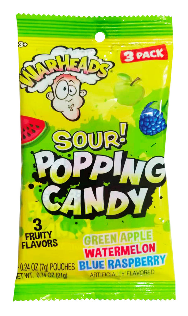 Warheads Sour Popping Candy 3 Pack 21g