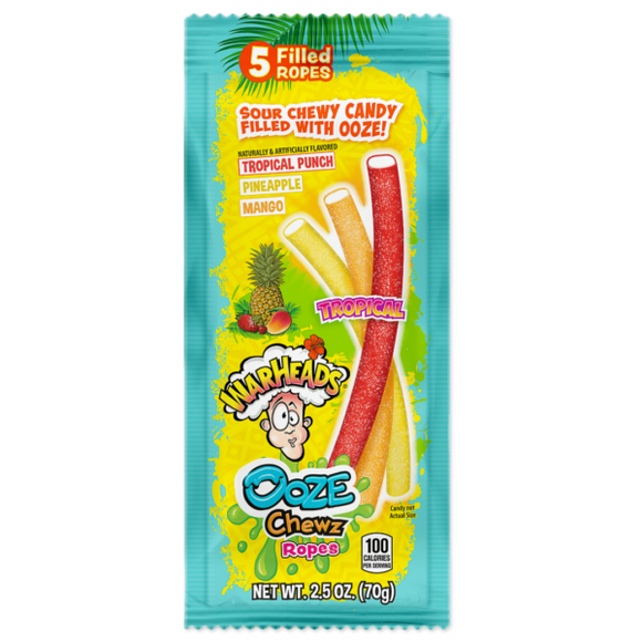 Warheads Ooze Chewz Ropes Tropical 70g