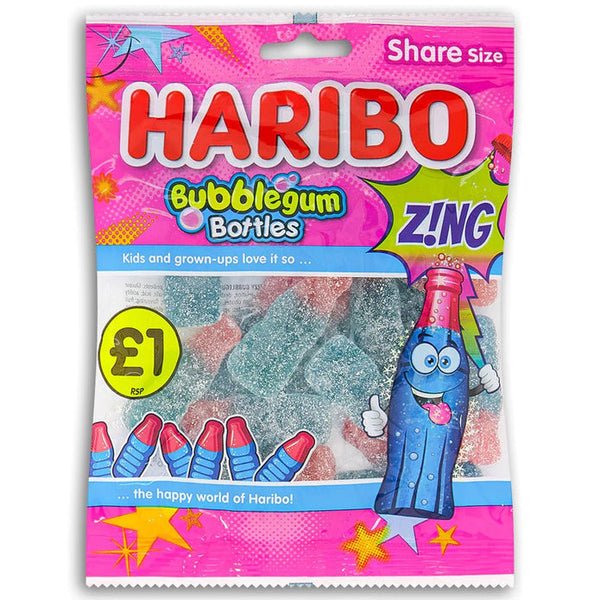 Haribo Bubblegum Bottles Zing 160g