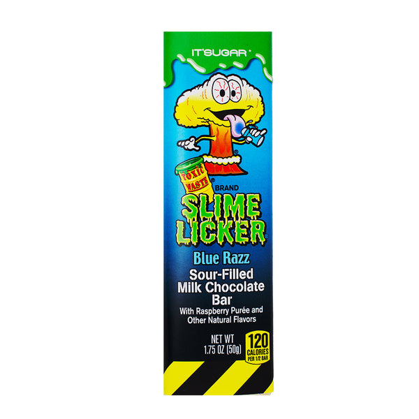 Slime Licker Sour Filled Blue Razz Milk Chocolate Bar