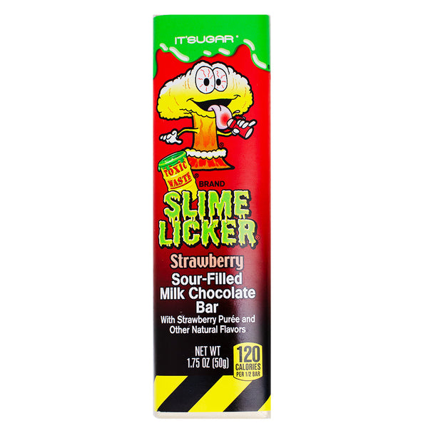 Slime Licker Sour Filled Strawberry Milk Chocolate Bar