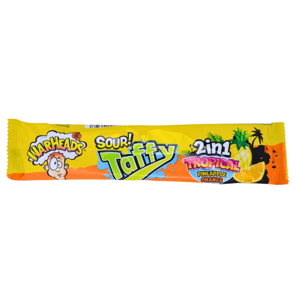 Warheads sour taffy 2in1 tropical pinapple orange