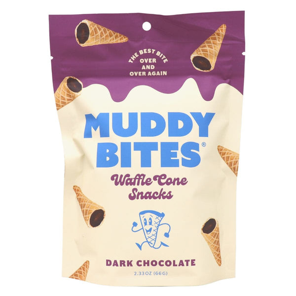 Muddy Bites waffle cone snacks Dark chocolate