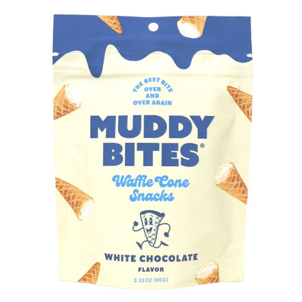 Muddy Bites Waffle Cone Snacks White Chocolate 66g