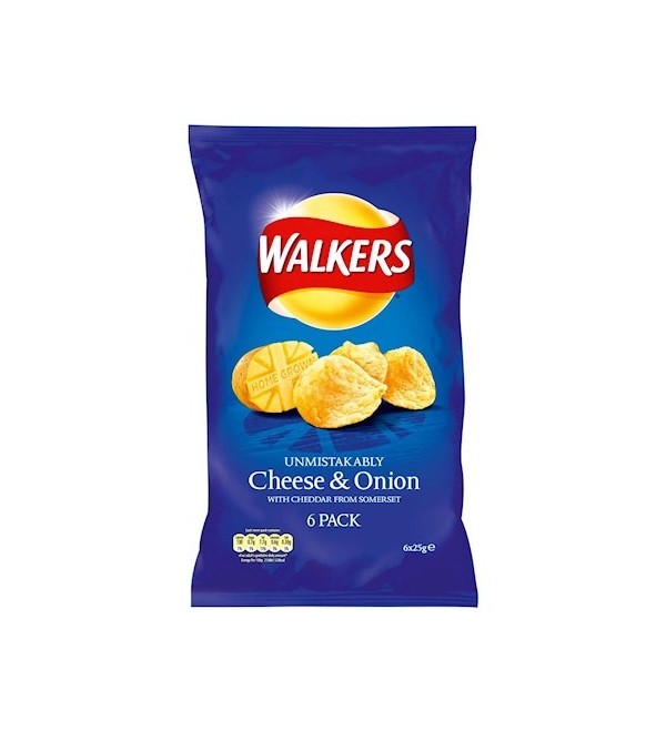 Walkers Cheese & Onion 6 Pack