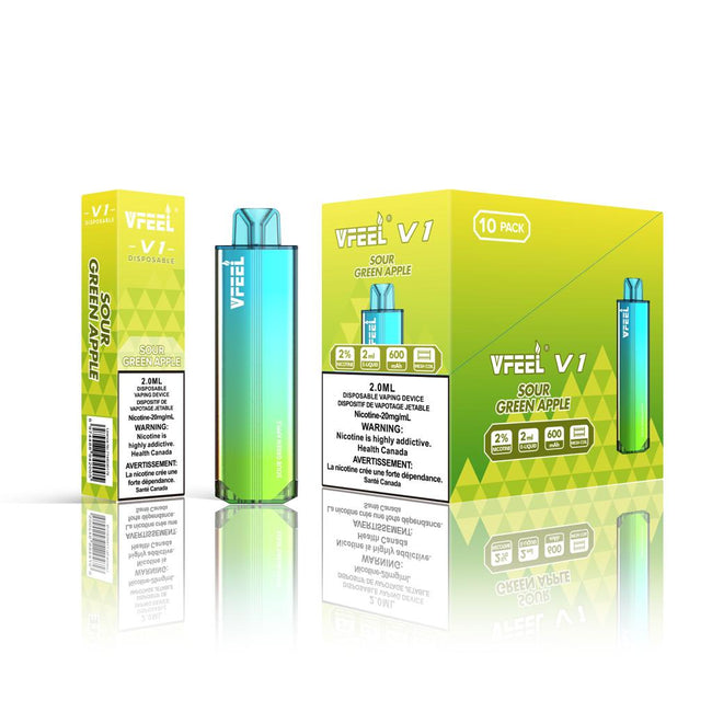 Buy Now VFEEL V1 Sour Green Apple 6000 Puffs Disposables Best Vape Shop ...